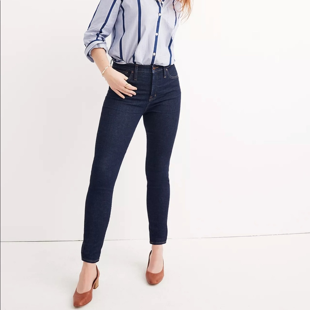 Madewell 10" High-Rise Skinny Jeans in Dark Wash